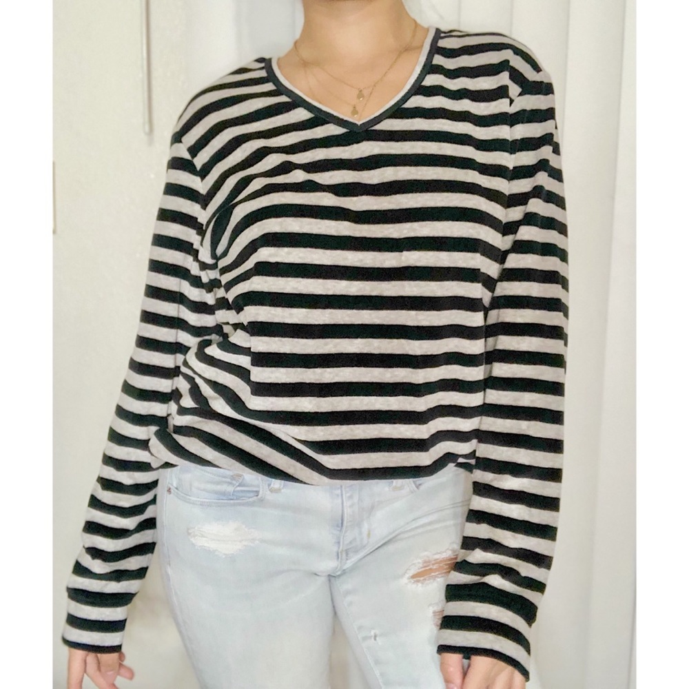 Striped Velvet Cozy Sweater